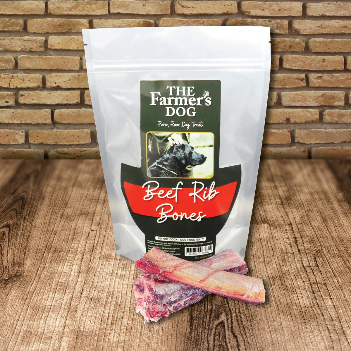 712 Raw Beef Rib Bones 8x800g ea - min. 800g ea retail pouch