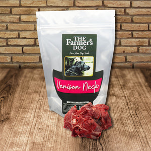800 Raw Venison Neck Bone 8x800g ea - min. 800g ea retail pouch